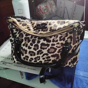 Kate Spade Leopard Print Shoulder Bag - Cream and Black